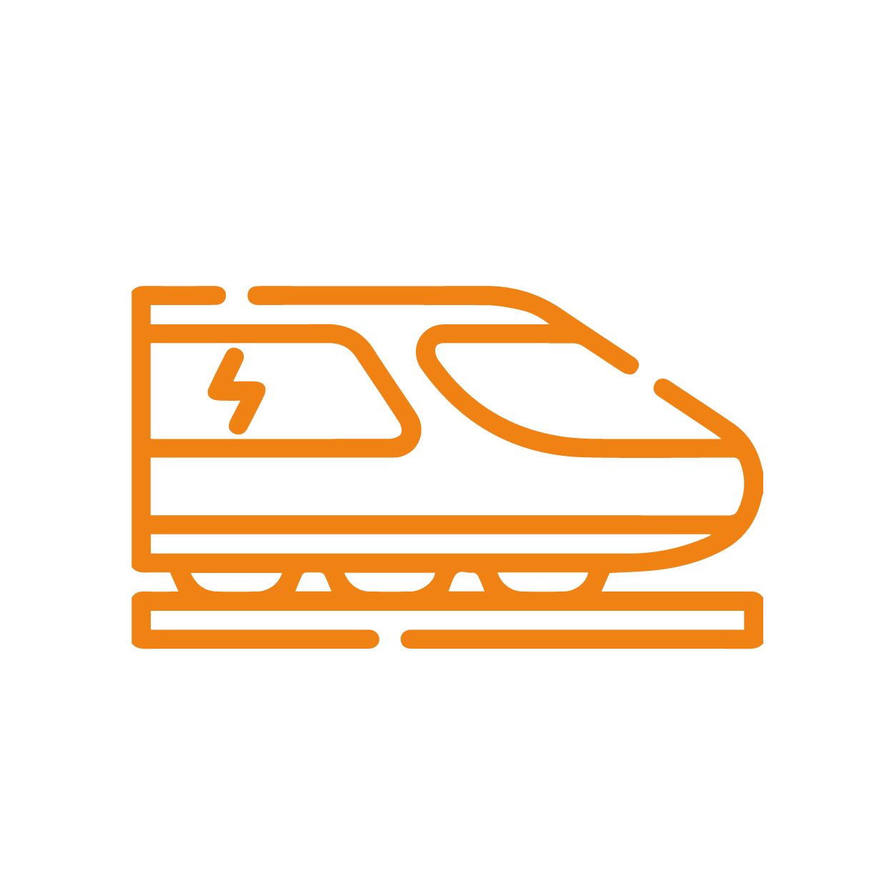icono de tren naranja